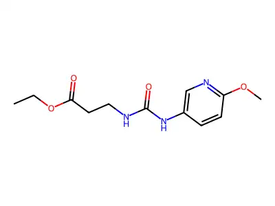 Ethyl 3-((N-(6-methoxy-3-pyridyl)carbamoyl)amino)propanoate structure