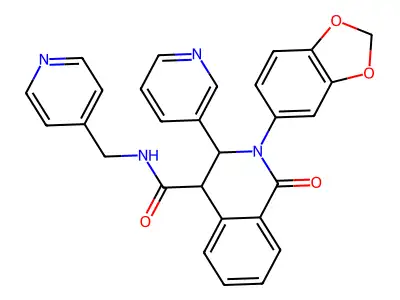 (2-benzo[3,4-d]1,3-dioxolen-5-yl-1-oxo-3-(3-pyridyl)(4-2,3,4-trihydroisoquinolyl))-N-(4-pyridylmethyl)formamide structure