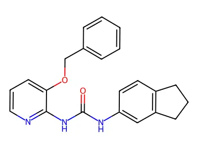 1-(2,3-dihydro-1H-inden-5-yl)-3-(3-phenylmethoxypyridin-2-yl)urea structure