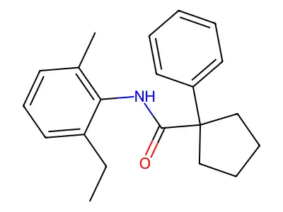 N-(2-ethyl-6-methylphenyl)-1-phenylcyclopentane-1-carboxamide structure