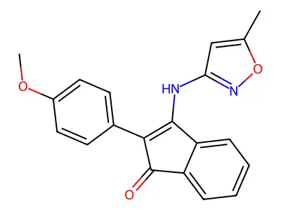 2-(4-Methoxyphenyl)-3-((5-methylisoxazol-3-YL)amino)inden-1-one structure