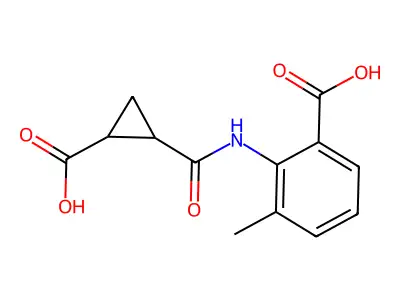 2-((2-Carboxycyclopropyl)carbonylamino)-3-methylbenzoic acid structure