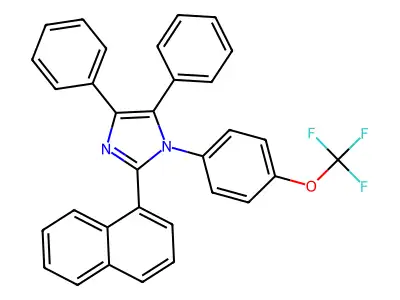 2-Naphthalen-1-yl-4,5-diphenyl-1-[4-(trifluoromethoxy)phenyl]imidazole structure