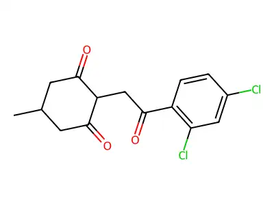 2-(2-(2,4-Dichlorophenyl)-2-oxoethyl)-5-methylcyclohexane-1,3-dione structure