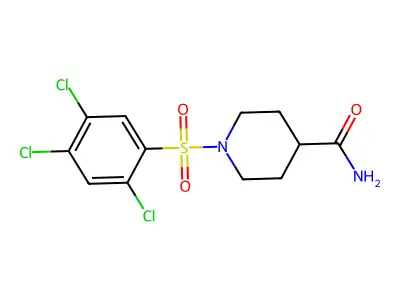 1-(2,4,5-Trichlorobenzenesulfonyl)piperidine-4-carboxamide structure