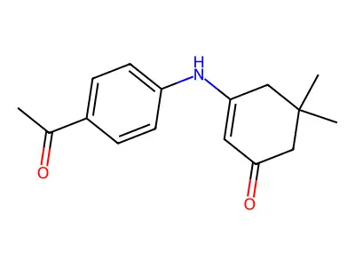 3-((4-Acetylphenyl)amino)-5,5-dimethylcyclohex-2-EN-1-one structure