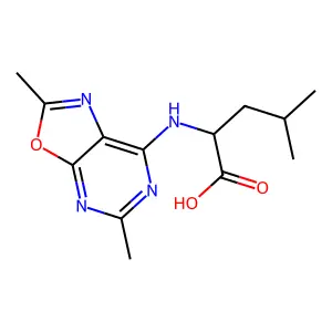 Leucine, N-(2,5-dimethyloxazolo(5,4-d)pyrimidin-7-yl)-, D- structure
