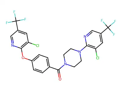 [4-[3-chloro-5-(trifluoromethyl)pyridin-2-yl]oxyphenyl]-[4-[3-chloro-5-(trifluoromethyl)pyridin-2-yl]piperazin-1-yl]methanone structure