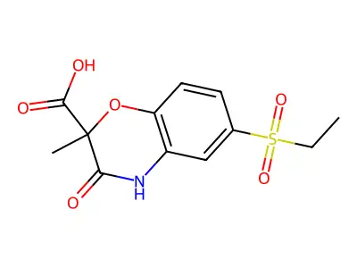 6-(ethanesulfonyl)-2-methyl-3-oxo-3,4-dihydro-2H-1,4-benzoxazine-2-carboxylic acid structure