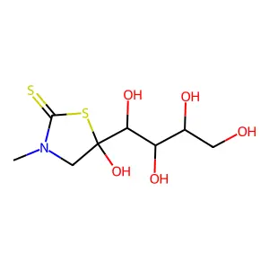 5-Hydroxy-3-methyl-5-(1,2,3,4-tetrahydroxybutyl)thiazolidine-2-thione structure