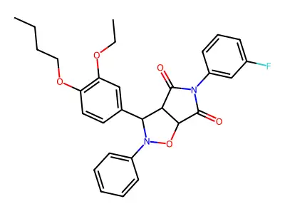 3-(4-butoxy-3-ethoxyphenyl)-5-(3-fluorophenyl)-2-phenyldihydro-2H-pyrrolo[3,4-d][1,2]oxazole-4,6(3H,5H)-dione structure