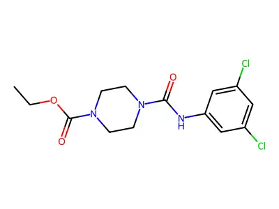 Ethyl 4-[(3,5-dichlorophenyl)carbamoyl]piperazine-1-carboxylate structure