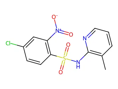 4-chloro-N-(3-methylpyridin-2-yl)-2-nitrobenzenesulfonamide structure