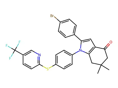 C28H22BrF3N2OS structure