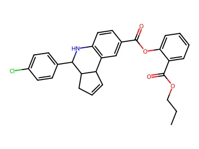 2-(propoxycarbonyl)phenyl 4-(4-chlorophenyl)-3a,4,5,9b-tetrahydro-3H-cyclopenta[c]quinoline-8-carboxylate structure