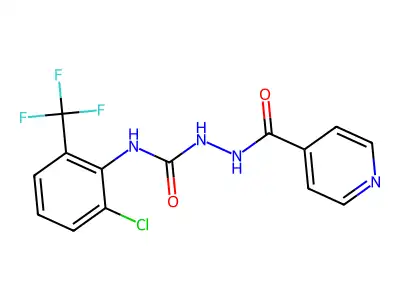1-[2-Chloro-6-(trifluoromethyl)phenyl]-3-(pyridine-4-carbonylamino)urea structure