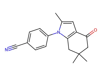 4-(2,6,6-Trimethyl-4-oxo-5,7-dihydroindol-1-yl)benzonitrile structure