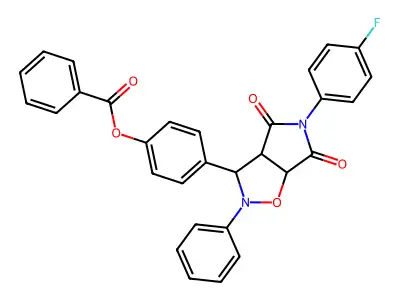 4-[5-(4-fluorophenyl)-4,6-dioxo-2-phenylhexahydro-2H-pyrrolo[3,4-d][1,2]oxazol-3-yl]phenyl benzoate structure