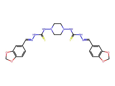 PIPERONAL 4,4'-(1,4-PIPERAZINEDIYL)BIS(3-THIOSEMICARBAZONE) structure