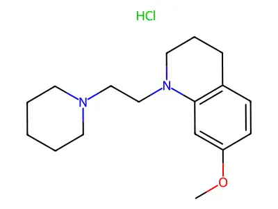 Quinoline, 1,2,3,4-tetrahydro-7-methoxy-1-(2-piperidinoethyl)-, monohydrochloride structure