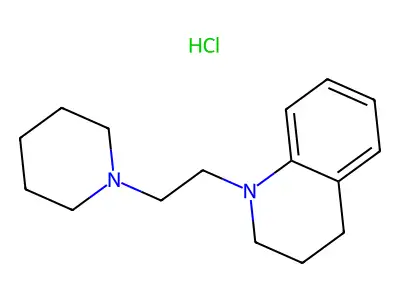 Quinoline, 1,2,3,4-tetrahydro-1-(2-piperidinoethyl)-, monohydrochloride structure