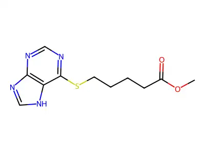 Methyl 5-(9H-purin-6-ylthio)pentanoate structure