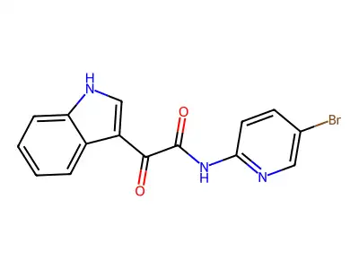 N-(5-bromopyridin-2-yl)-2-(1H-indol-3-yl)-2-oxoacetamide structure