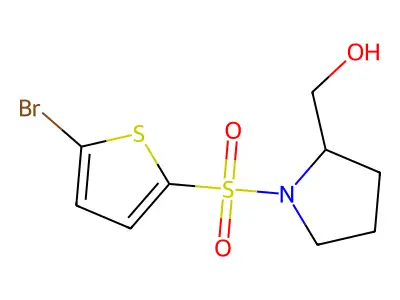 (1-((5-Bromothiophen-2-yl)sulfonyl)pyrrolidin-2-yl)methanol structure