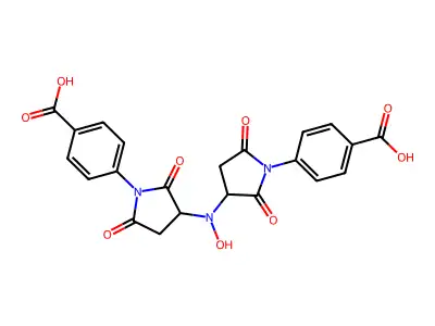 4-[3-[[1-(4-carboxyphenyl)-2,5-dioxopyrrolidin-3-yl]-hydroxyamino]-2,5-dioxopyrrolidin-1-yl]benzoic acid structure