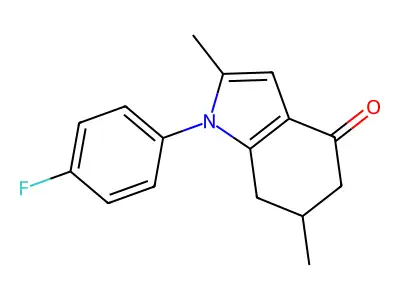 1-(4-Fluorophenyl)-2,6-dimethyl-5,6,7-trihydroindol-4-one structure