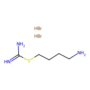 [Amino(4-azaniumylbutylsulfanyl)methylidene]azanium dibromide structure