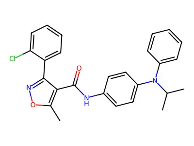 (3-(2-CHLOROPHENYL)-5-METHYLISOXAZOL-4-YL)-N-(4-((ISOPROPYL)PHENYLAMINO)PHENYL)FORMAMIDE structure