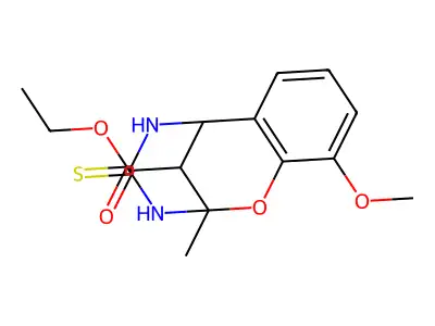 ethyl 10-methoxy-2-methyl-4-thioxo-3,4,5,6-tetrahydro-2H-2,6-methano-1,3,5-benzoxadiazocine-11-carboxylate structure