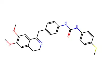 1-[4-[(6,7-dimethoxy-3,4-dihydroisoquinolin-1-yl)methyl]phenyl]-3-(4-methylsulfanylphenyl)urea structure