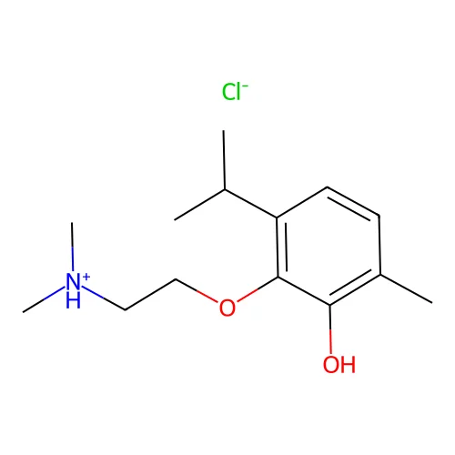 Carvacrol, 3-(2-(dimethylamino)ethoxy)-, hydrochloride structure