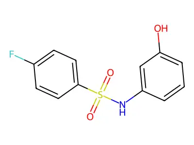 4-fluoro-N-(3-hydroxyphenyl)benzene-1-sulfonamide structure