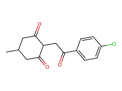 2-(2-(4-Chlorophenyl)-2-oxoethyl)-5-methylcyclohexane-1,3-dione structure