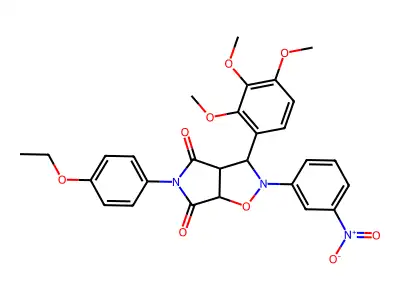 5-(4-ethoxyphenyl)-2-(3-nitrophenyl)-3-(2,3,4-trimethoxyphenyl)dihydro-2H-pyrrolo[3,4-d][1,2]oxazole-4,6(3H,5H)-dione structure