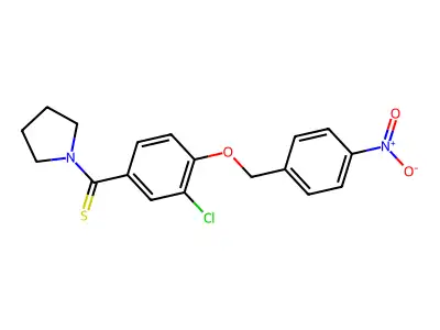 [3-Chloro-4-[(4-nitrophenyl)methoxy]phenyl]-1-pyrrolidinylmethanethione structure