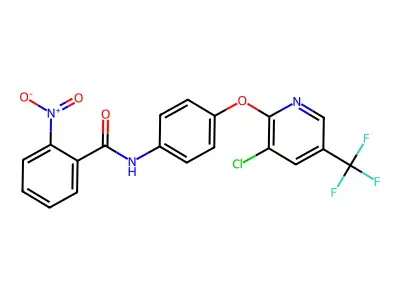 N-(4-{[3-chloro-5-(trifluoromethyl)pyridin-2-yl]oxy}phenyl)-2-nitrobenzamide structure
