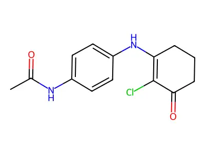 N-(4-((2-Chloro-3-oxocyclohex-1-enyl)amino)phenyl)ethanamide structure