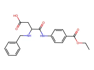 N~2~-benzyl-N-[4-(ethoxycarbonyl)phenyl]-alpha-asparagine structure