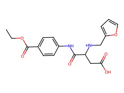 N-[4-(ethoxycarbonyl)phenyl]-N~2~-(furan-2-ylmethyl)-alpha-asparagine structure