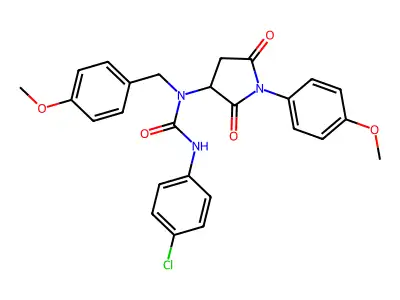 3-(4-chlorophenyl)-1-(4-methoxybenzyl)-1-[1-(4-methoxyphenyl)-2,5-dioxopyrrolidin-3-yl]urea structure