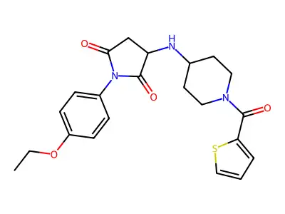 1-(4-ethoxyphenyl)-3-[[1-(thiophene-2-carbonyl)piperidin-4-yl]amino]pyrrolidine-2,5-dione structure