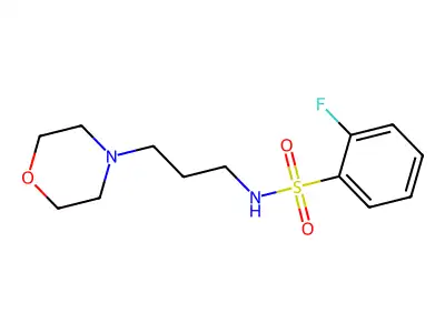 2-fluoro-N-(3-morpholin-4-ylpropyl)benzenesulfonamide structure