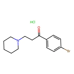 1-Propanone, 1-(4-bromophenyl)-3-(1-piperidinyl)-, hydrochloride (1:1) structure