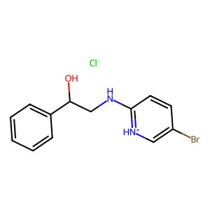 Benzyl alcohol, alpha-(((5-bromo-2-pyridyl)amino)methyl)-, hydrochloride structure