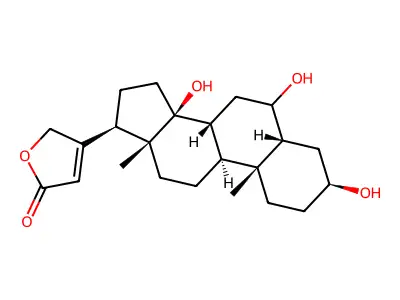 3,6,14-Trihydroxycard-20(22)-enolide structure