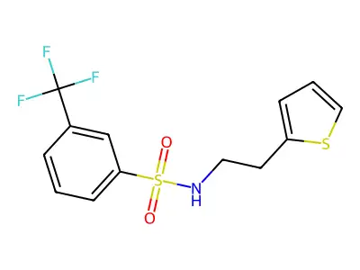 N-(2-thiophen-2-ylethyl)-3-(trifluoromethyl)benzenesulfonamide structure